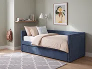 Ausziehbett Cord MIMIZAN 90 x 200 cm Marineblau_1118352
