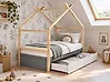 Kids Bed House Pine Wood ORGEVAL 90 x 200 cm (EU Single) with Storage Grey