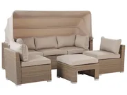 Lounge Set mit Tisch 5-Sitzer COCCOLIA modular Polyrattan Beige_811627