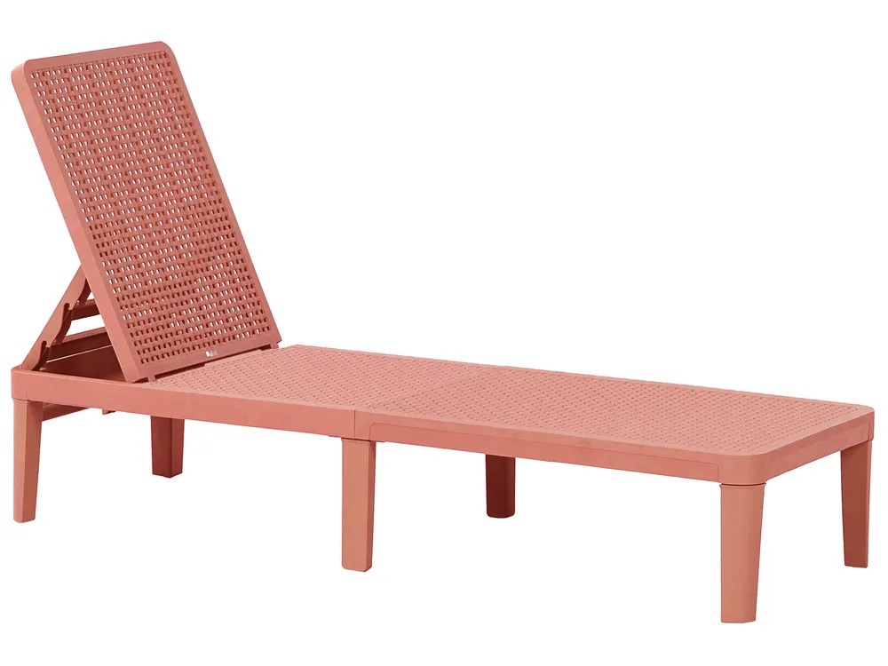 Sonnenliege OSSIMO mit Relaxfunktion Kunststoff Rot_1044240