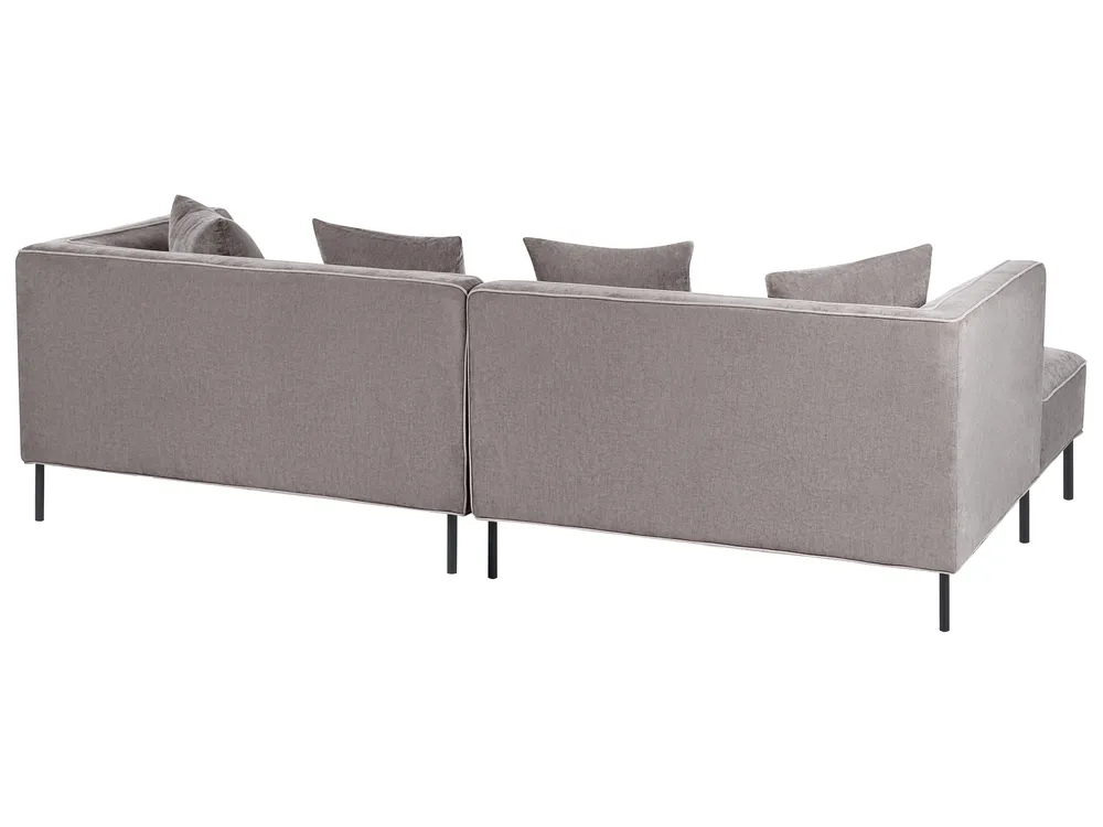 Ecksofa 3-Sitzer SATER Chenillegewebe Taupe rechtsseitig_1019370