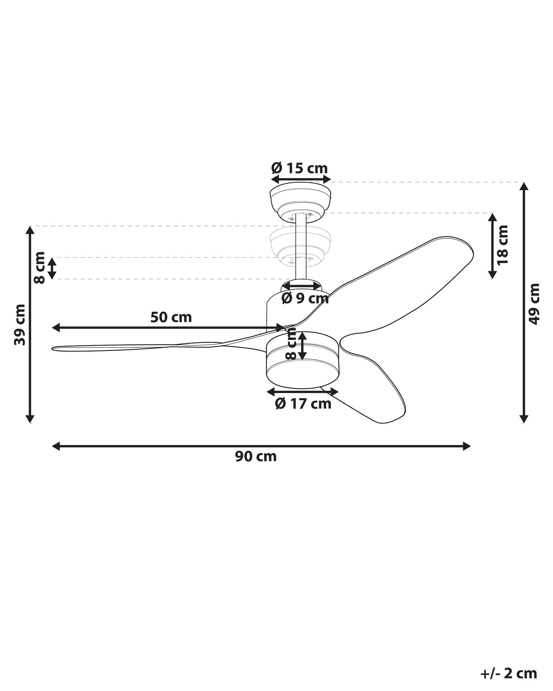 Ceiling Fan with Light ANDERSON with Remote LED Light Brown_988770