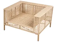 Garden Lounge Set with Table 4 Seater CALASETTA PE Rattan Beige Left Hand_999304