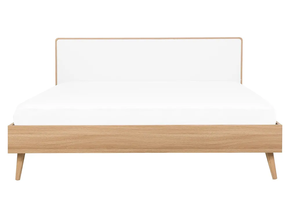 Bett mit LED SERRIS 160 x 200 cm Hellbraun_748234