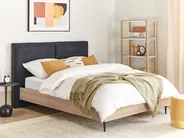 Bett mit Lattenrost Stoff IZERNORE 140 x 200 cm Dunkelgrau_863251