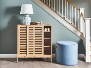 Shoe Storage Cabinet MIDWOOD Bamboo Wood Light Brown_962936