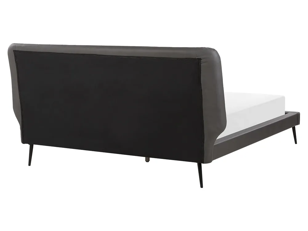 Bed Faux Leather ESSONNE 160 x 200 cm (EU King Size) Grey_788930