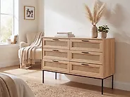 Kommode mit 6 Schubladen PASCO Hellbraun_1175061
