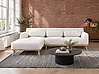 Ecksofa SIMOS Bouclé Weiß rechtsseitig
