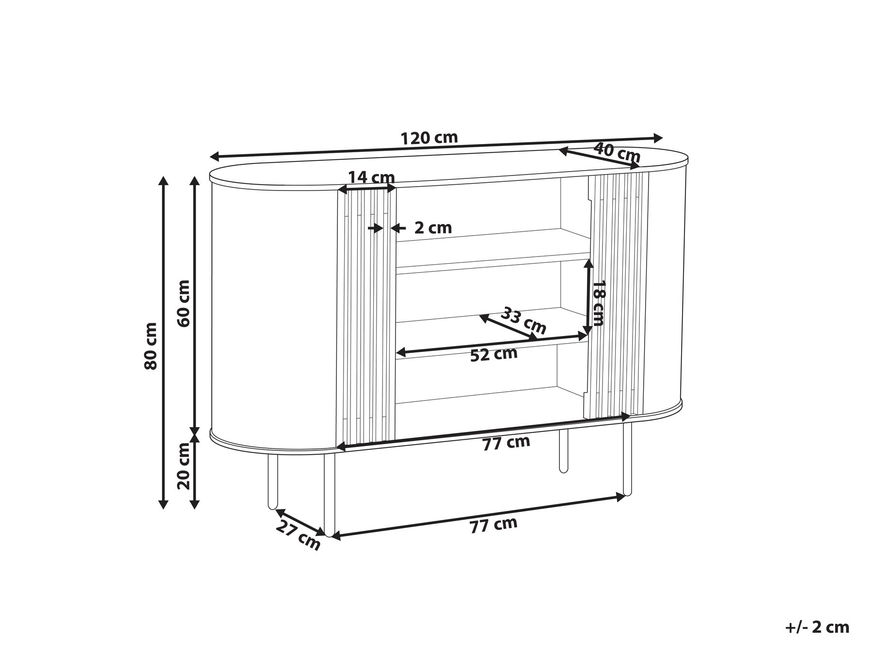 Taroon Sideboard TAROON Dunkelbraun | Beliani.de