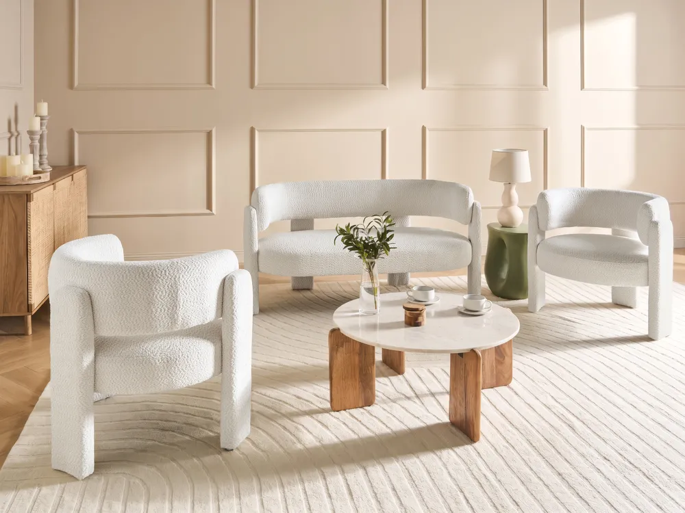 Sofa 2 Seater BUREA Chenille Off-White_1072796