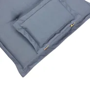 Set mit 2 Stühlen und Sitzkissen JAVA Akazienholz Blau_802685