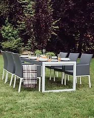 Gartenstuhl 6er Set BACOLI Stoff Dunkelgrau_1177432