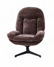 Fauteuil pivotant AREMARK Tissu chenille Marron foncé_1163736