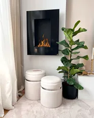 Set of 2 Storage Pouffes CAMDENTON Velvet Off-White_844585