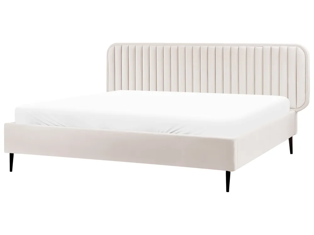 Polsterbett Samstoff beige Lattenrost verschiedene Größen BRIN