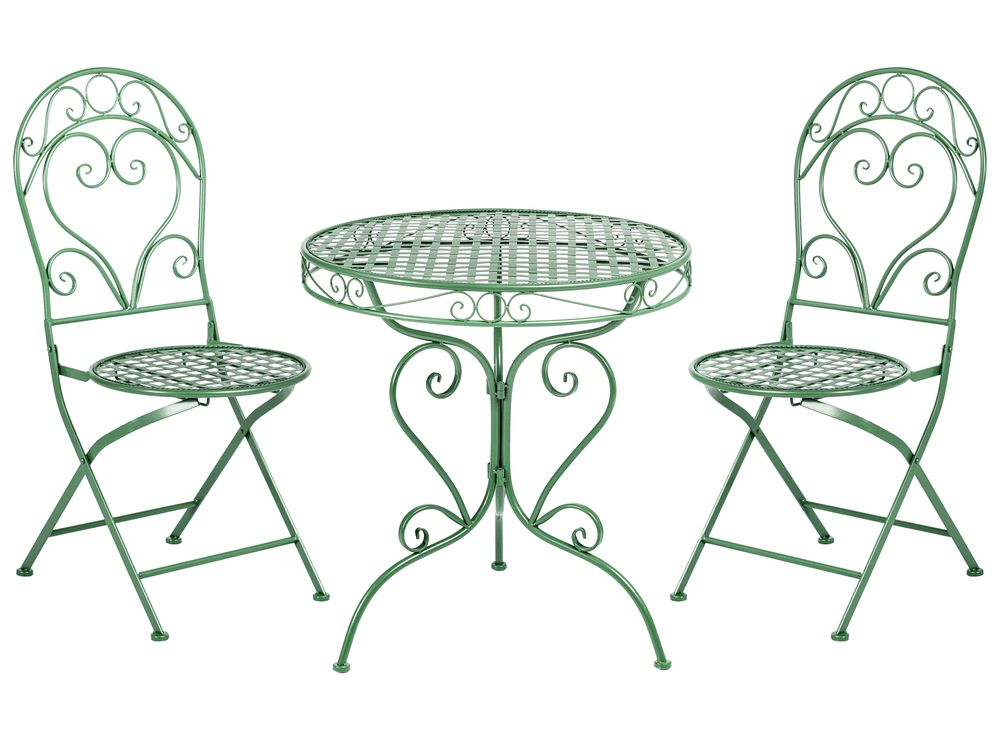 Bistro Set ALBINIA Metall Grün
