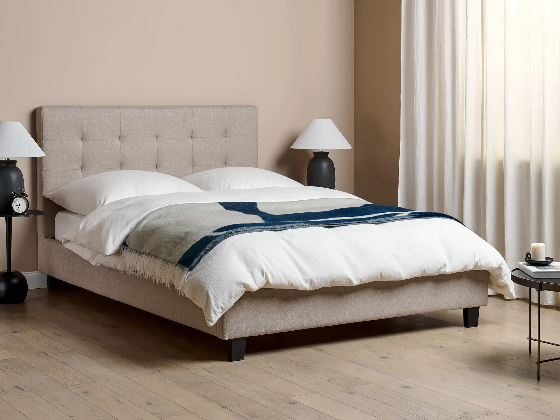 Waterbed Fabric LA ROCHELLE 140 x 200 cm (EU Double) Light Grey_917187
