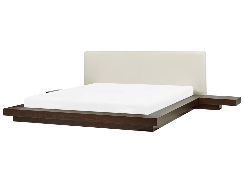 Bett mit LED Kunstleder ZEN 180 x 200 cm Dunkle Esche_938488