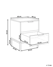 2 Drawer Bedside Table ROYALLA Light Brown_1021419