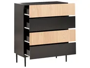 Kommode mit 4 Schubladen BLYTHE Naturfarbene Esche Schwarz_968851