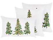 Lot de 3 coussins décoratifs ZIVEN 30 x 50 cm 45 x 45 cm Blanc Motif de Noël_1164552