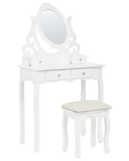 Dressing Table with Mirror and Stool AMOUR White_786318