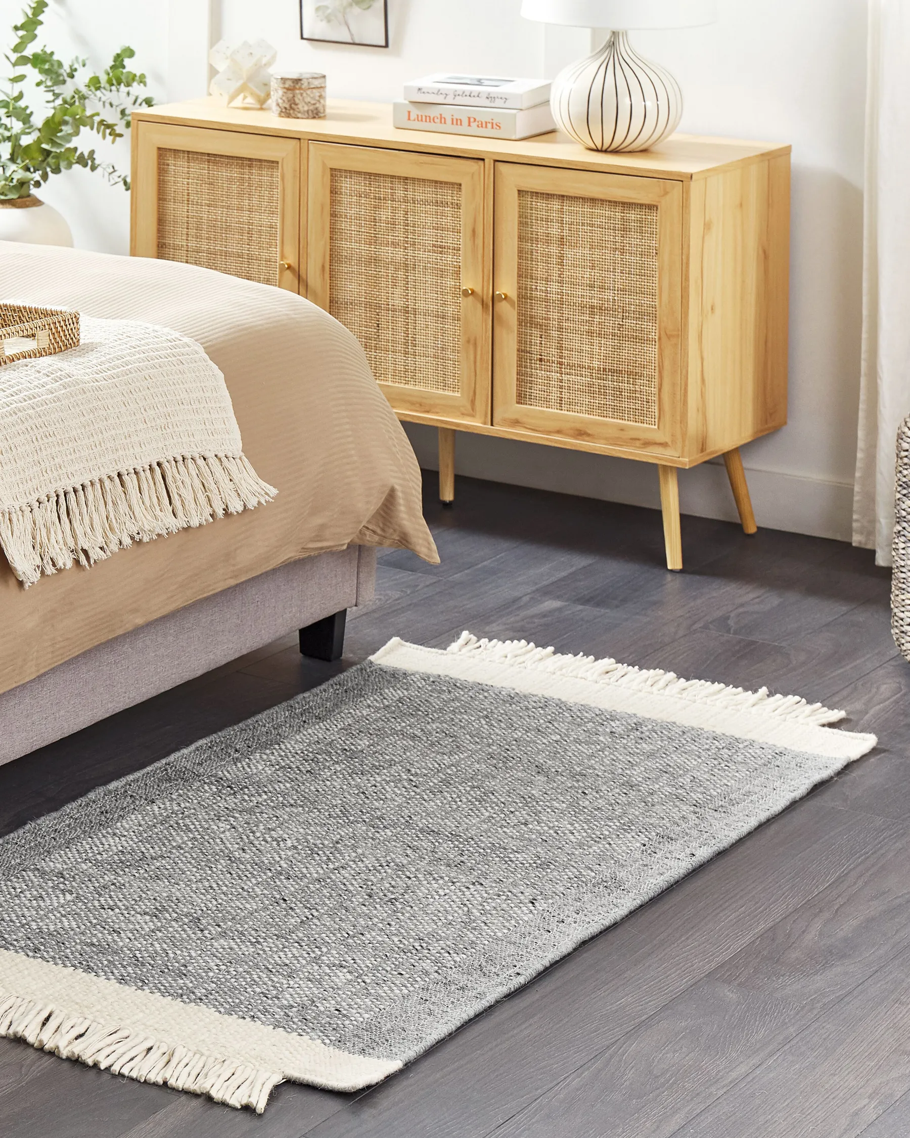 Rug TATLISU Grey 80 x 150 cm Wool_847049