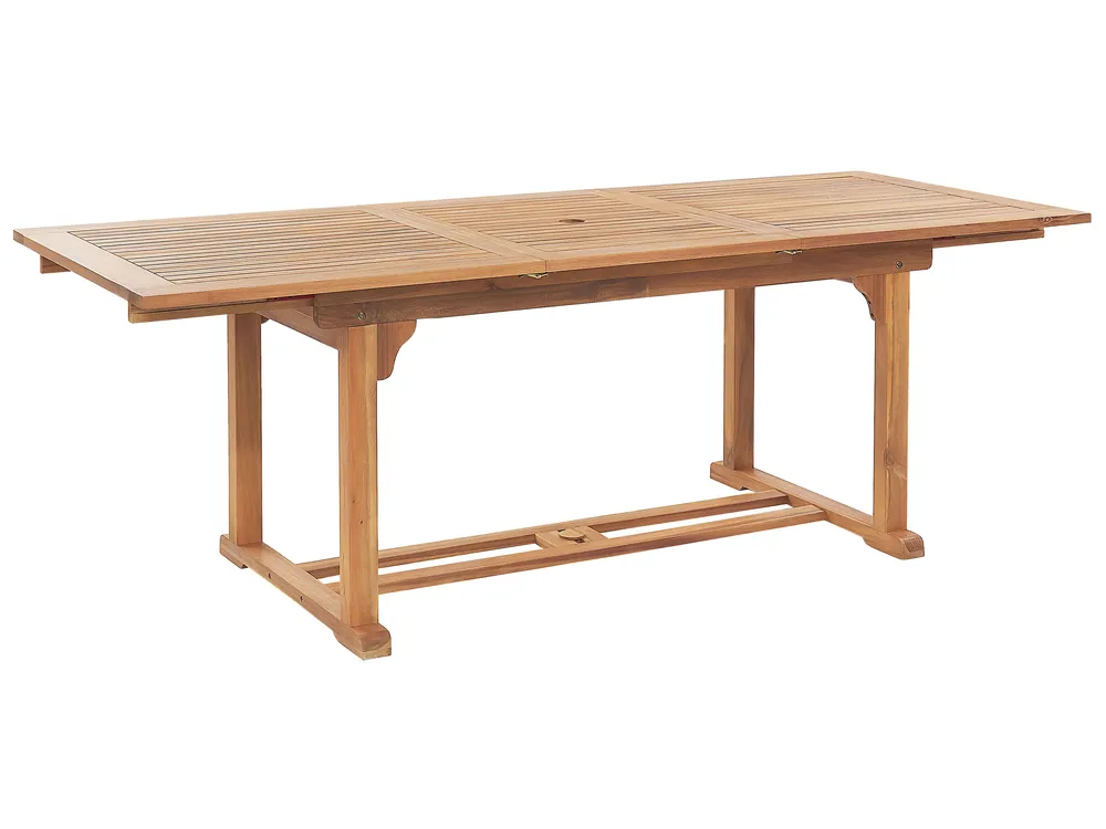 Ausziehbarer Gartentisch JAVA 160/220 cm 90 cm Akazienholz Hellbraun