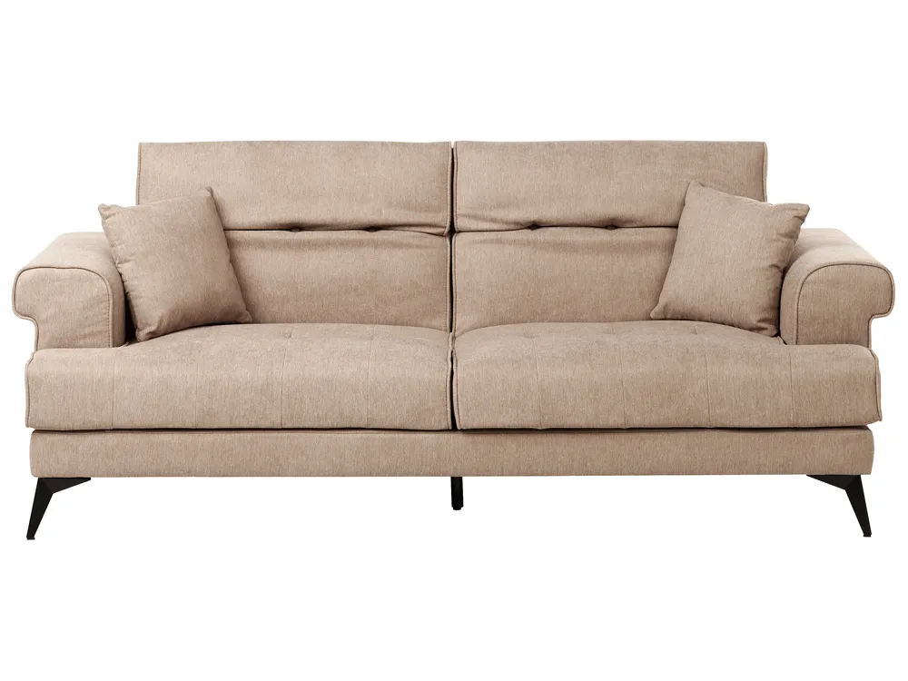 Sofa 3-Sitzer SKIVE Stoff Hellbraun