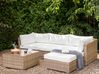 Garten Ecksofa mit Tisch 4-Sitzer SANO modular Polyrattan Naturfarben linksseitig