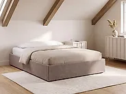 Ottoman Bed without Headboard DINAN Boucle Taupe 120 x 200 cm (EU Small Double)_1188223