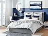 Bett mit Stauraum LORIENT Stoff Hellgrau 140 x 200 cm