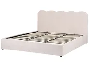 Bett mit Stauraum NANTERRE Stoff Hellbeige 180 x 200 cm_1084524