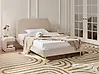 Bett mit Lattenrost Samtstoff FLAYAT 120 x 200 cm Hellbeige