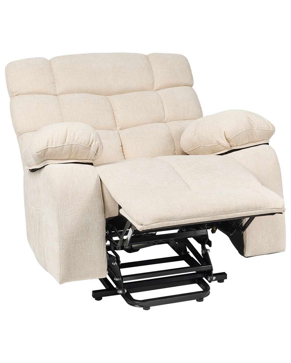 Fauteuil inclinable électrique ARES Repose-pieds inclus Tissu Beige clair