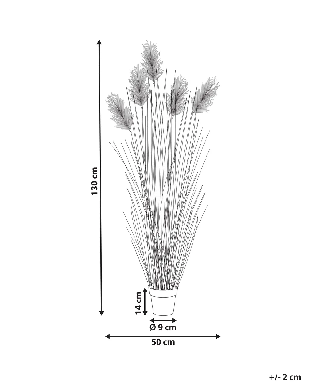 Kunstpflanze PAMPAS GRASS 130 cm Grn - Beliani.ch