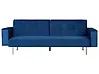Schlafsofa 3-Sitzer VISNES Samtstoff Marineblau