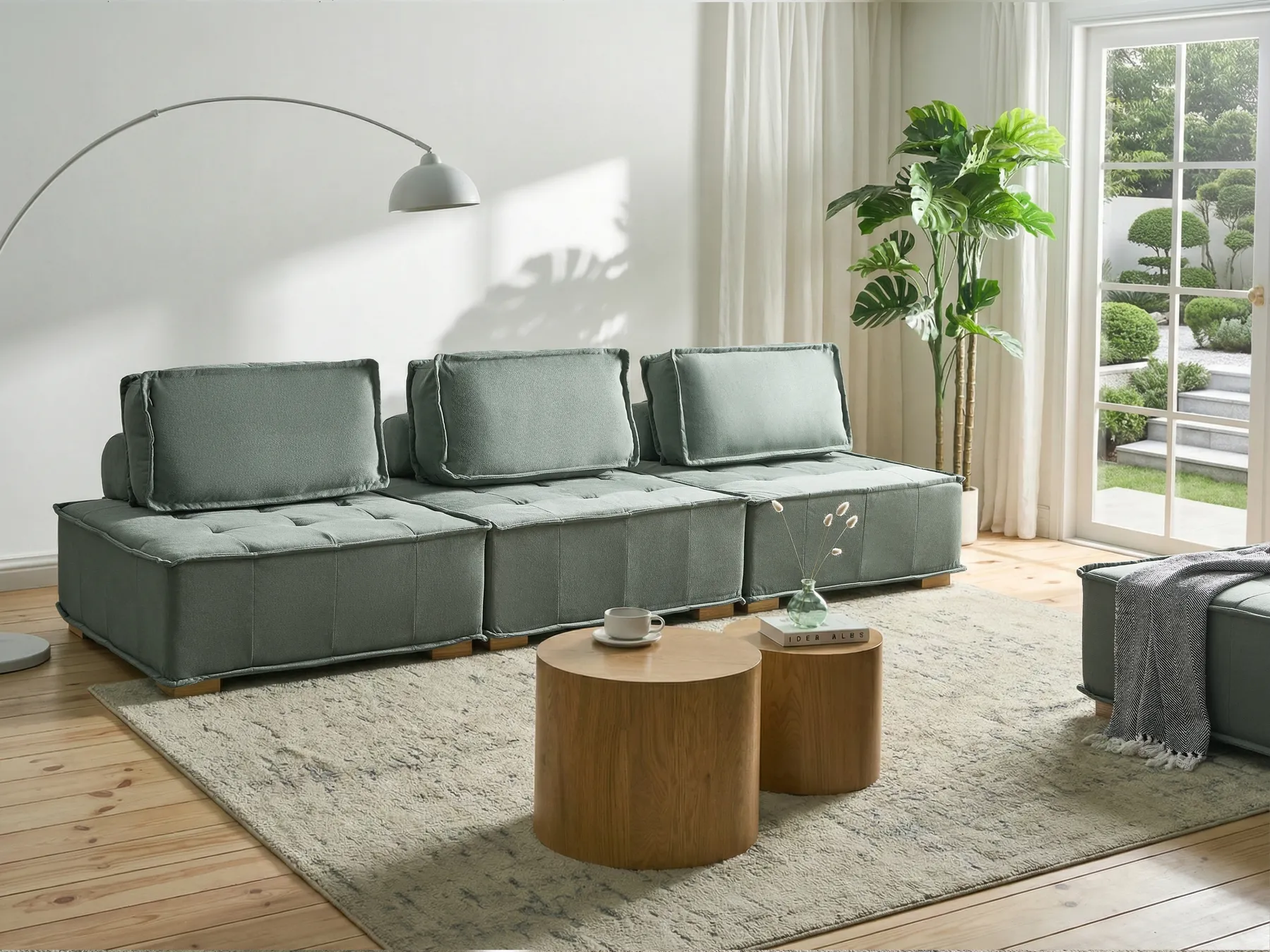 Modulsofa 3-Sitzer TIBRO Stoff Hellgrün_1057767