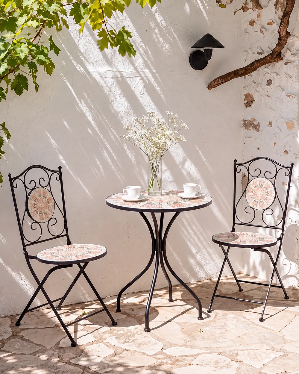 Set of 2 Garden Chairs SETTALA Folding Metal Multicolour