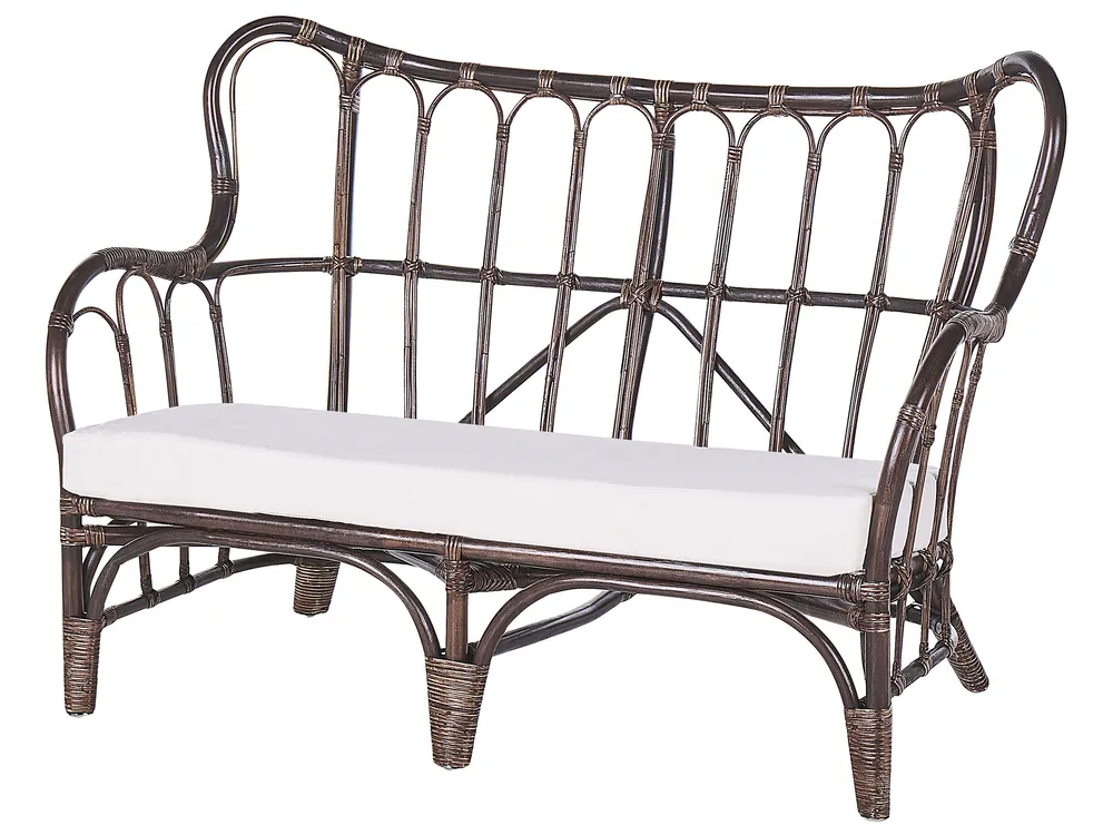 Garden Lounge Set with Table 4 Seater BRINDISI Rattan Dark Brown_821609