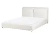 Bett mit Lattenrost Samtstoff BAJONNA 160 x 200 cm Cremeweiß