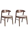 Esszimmerstuhl 2er Set LILLY Stoff Braun / Beige