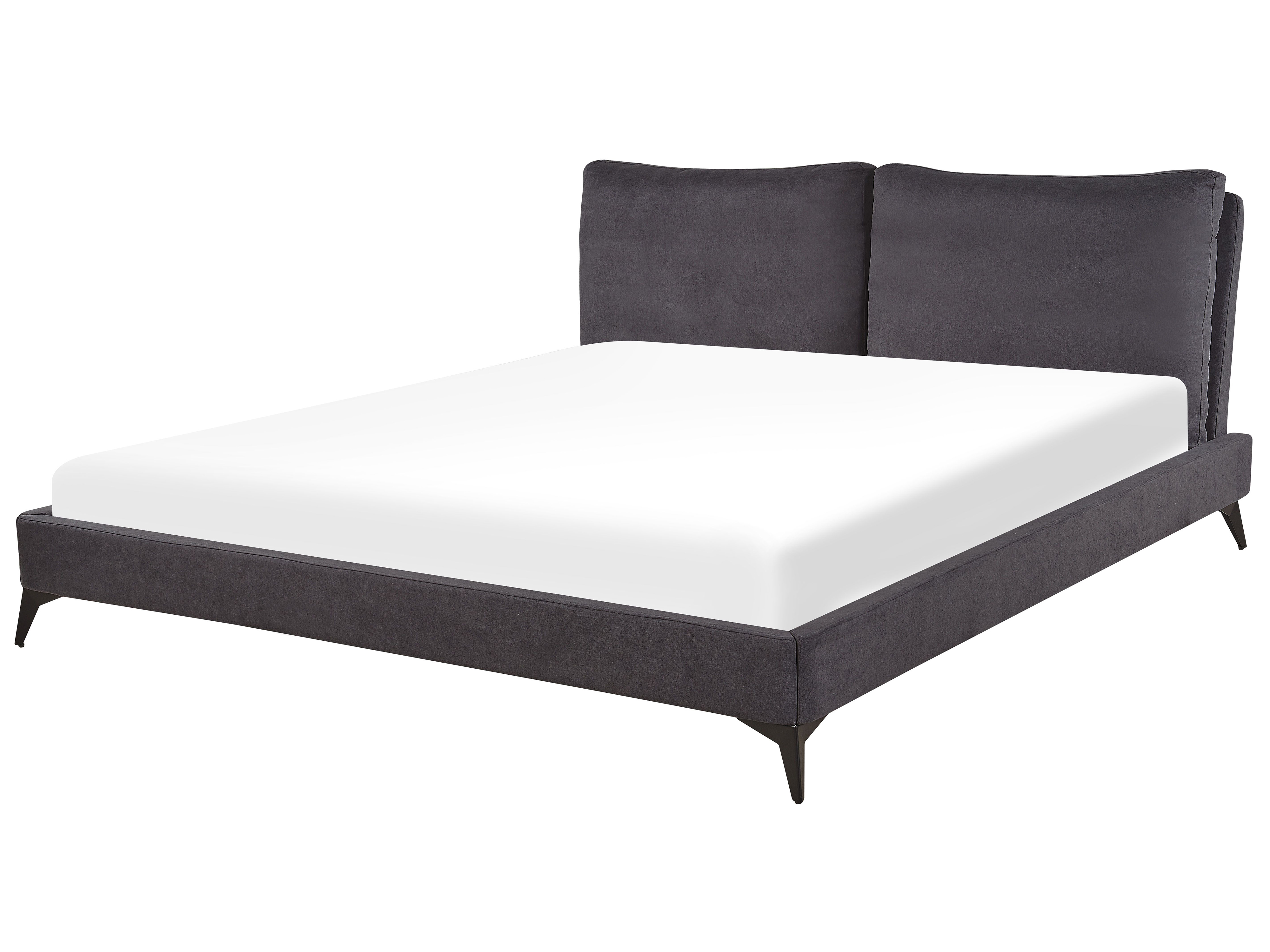 Bett mit Lattenrost Samtstoff MELLE 180 x 200 cm Dunkelgrau