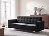 Schlafsofa 3-Sitzer ABERDEEN Samtstoff Schwarz