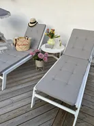 Sonnenliege CATANIA mit Relaxfunktion Metall Weiß_824455