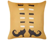 Dekokissen COVASNA 45 x 45 cm Samtstoff Orange Abstraktes Muster_830225