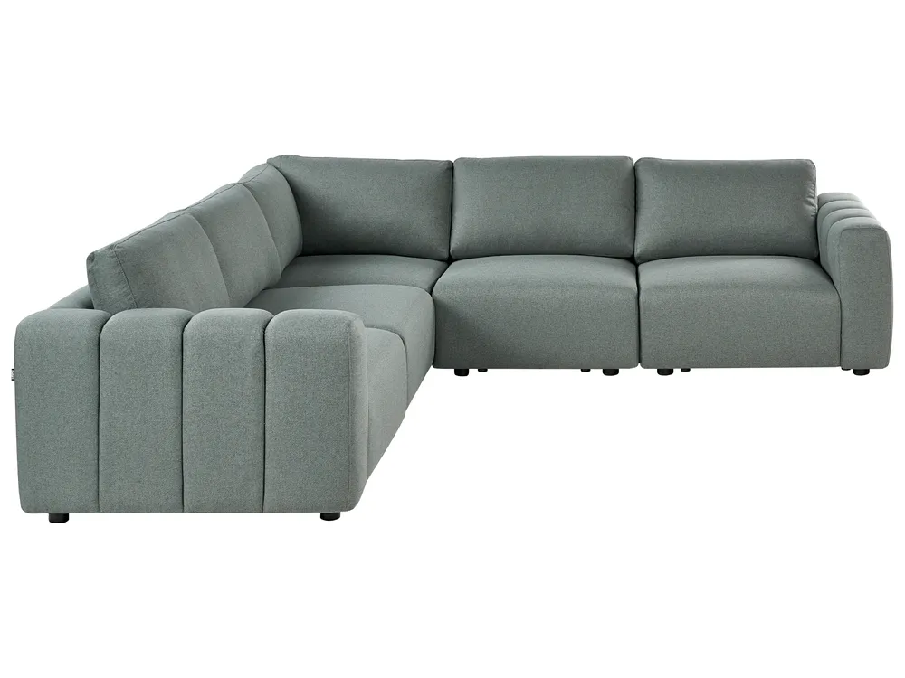 Modul Ecksofa 5-Sitzer KIVVIK Stoff Grün rechtsseitig