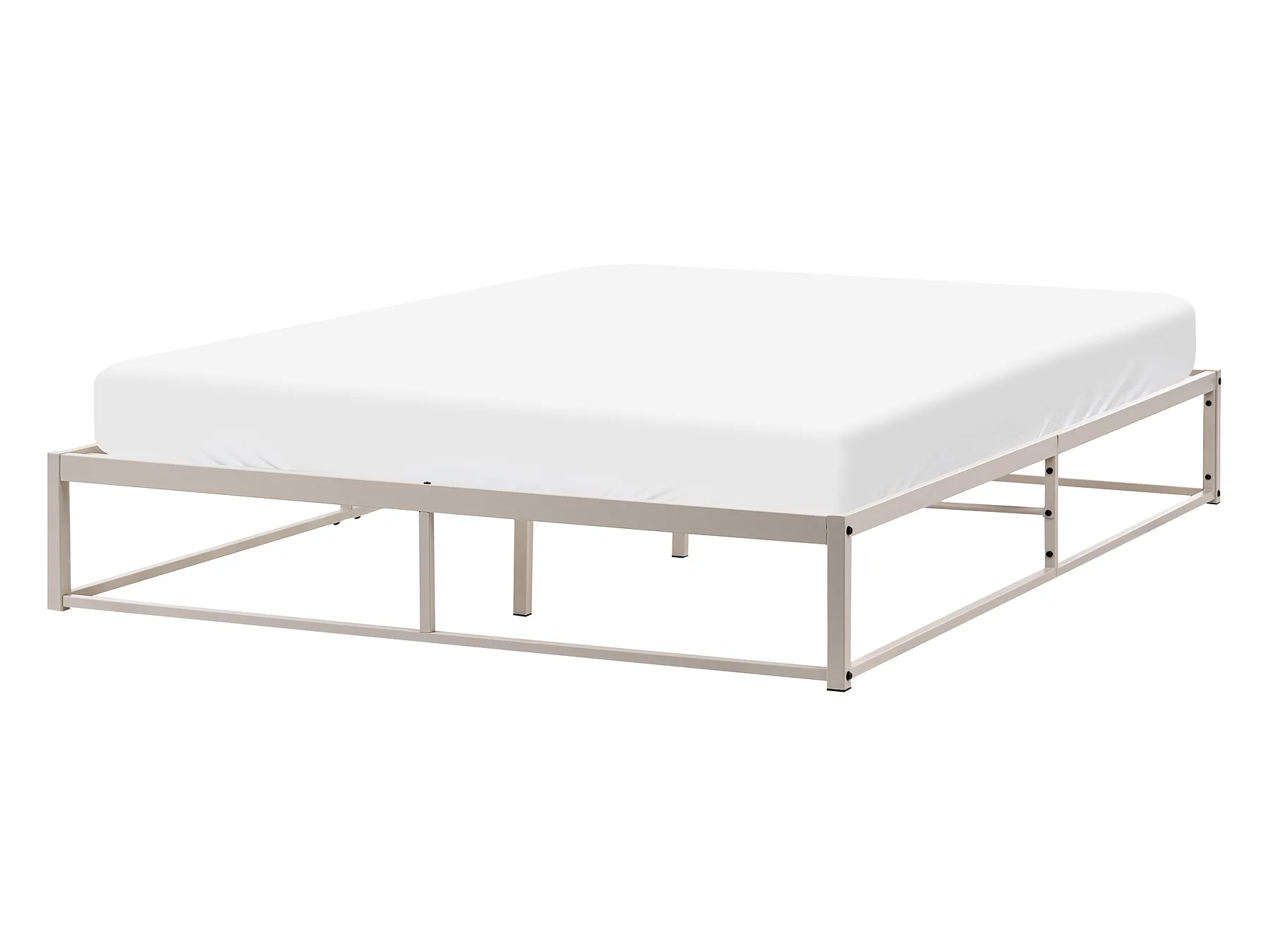Bed without Headboard Metal VIRY 140 x 200 cm (EU Double) Light Beige_1073026