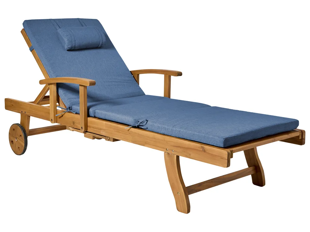 Sun Lounger Pad Cushion TOSCANA/JAVA/AMANTEA PREMIUM 189 x 58 cm Blue_1070408